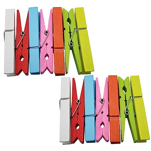 HAWILLOSCH 3satz Holz Foto Clip Bunte Fotoklemme Holz Bilderhalter Einfacher Fotoclip Foto Clip Für Schlafzimmer Wohnzimmer Küche Büro von HAWILLOSCH