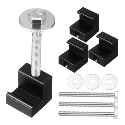 HAWILLOSCH 4 Stück Aluminium Werkzeugkasten Klemmen J Haken Zurrklemmen für Pickup Box Einfache Installation Robustes Design Schwarz für HAWILLOSCH 4 Stück Aluminium Werkzeugkasten Klemmen J Haken Zurrklemmen für Pickup Box Einfache Installation Robustes Design Schwarz für von HAWILLOSCH