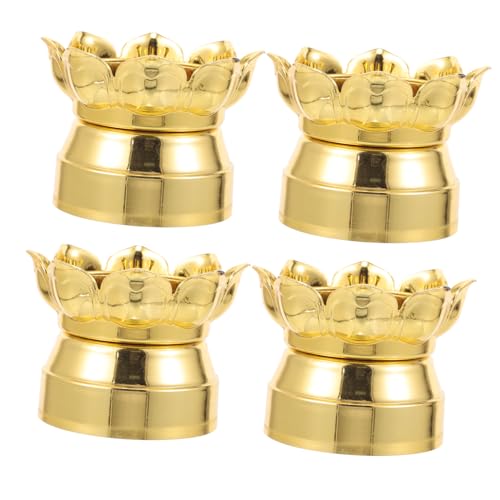 HAWILLOSCH 4stücke Teiliges Lotus Kerzenhalter Aus Kunststoff Goldene Blumenform Für Buddha-Dekoration Hochzeiten Und Festliche Anlässe Elegante Atmosphäre Für Zuhause HAWILLOSCH 4stücke Teiliges Lotus Kerzenhalter Aus Kunststoff Goldene Blumenform Für Buddha-Dekoration Hochzeiten Und Festliche Anlässe Elegante Atmosphäre Für Zuhause von HAWILLOSCH