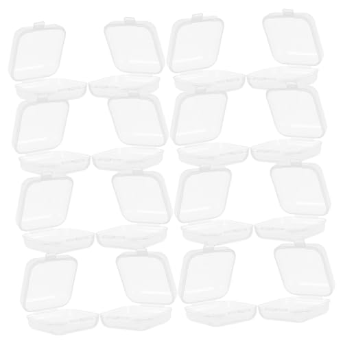 HAWILLOSCH 40 Stück Mini Aufbewahrungsboxen Teilig Transparente Kunststoffbehälter mit Klappdeckel für Schmuck Perlen Bastelbedarf Reiseorganisation von HAWILLOSCH