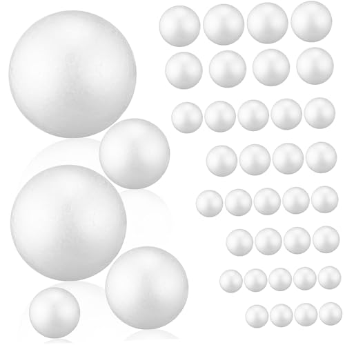 HAWILLOSCH 40 Stück Teiliges Schaumstoffbälle Weiß Rund Leicht Für DIY Bastelarbeiten Hochzeitsdeko Partydekoration Kunsthandwerk HAWILLOSCH 40 Stück Teiliges Schaumstoffbälle Weiß Rund Leicht Für DIY Bastelarbeiten Hochzeitsdeko Partydekoration Kunsthandwerk von HAWILLOSCH