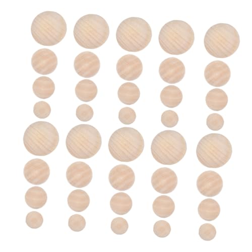 HAWILLOSCH 40 Stück Unbehandelte Halbrunde Holzkugeln Teiliges DIY Bastelhalbkugeln Natürliche Holzhalbkugeln für Dekoration von HAWILLOSCH