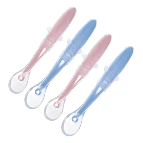 HAWILLOSCH 4Stücke Silikonlöffel für Junge Mädchen Teiliges Flexible Fütterungslöffel für Milch Brei zu Reinigen Frei für Beikosteinführung von HAWILLOSCH
