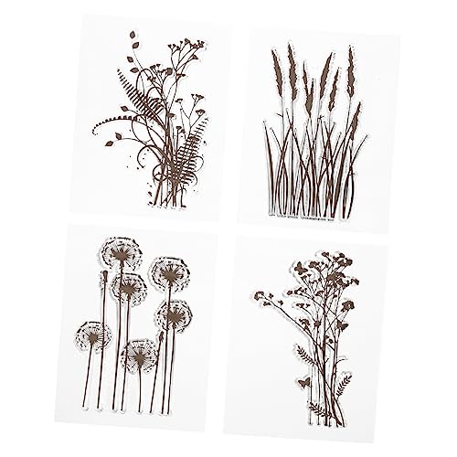 HAWILLOSCH 4Stücke Transparente DIY für Scrapbooking mit Pflanzenmotiven Schilf Hochwertige Wiederverwendbare Stempel HAWILLOSCH 4Stücke Transparente DIY für Scrapbooking mit Pflanzenmotiven Schilf Hochwertige Wiederverwendbare Stempel von HAWILLOSCH