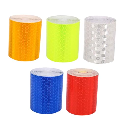 HAWILLOSCH 5 Rollen Reflektierendes Klebeband Selbstklebend Wetterfest Vielseitig Einsetzbar für Auto Mountainbike Fahrrad Sicherheitsmarkierung Weiß Rot Gelb Blau HAWILLOSCH 5 Rollen Reflektierendes Klebeband Selbstklebend Wetterfest Vielseitig Einsetzbar für Auto Mountainbike Fahrrad Sicherheitsmarkierung Weiß Rot Gelb Blau von HAWILLOSCH