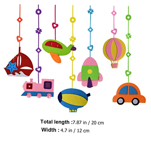 HAWILLOSCH 7 Stück Kindergarten Hängedekoration Teiliges aus Filz Stoff Bunte Deckenanhänger für Klassenzimmer Umweltfreundlich Langlebig Einfache Anbringung an Wand Fenster Tür von HAWILLOSCH