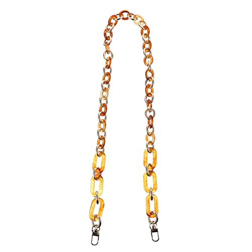 HAWILLOSCH Abnehmbare Taschenkette Damen Tragbare Harzkette für Handtaschen Kurze Dekorative Umhängekette Modisches Taschenzubehör Retro Design in Kontrastfarben von HAWILLOSCH