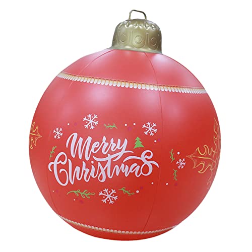 HAWILLOSCH Aufblasbare Weihnachtskugel Ornament Deck Dekoration Outdoor Weihnachts Aufblasartikel Hue Kunstrasen Riesige LED Willkommenskugeln Große Schaumstoffbälle Hängedekoration von HAWILLOSCH