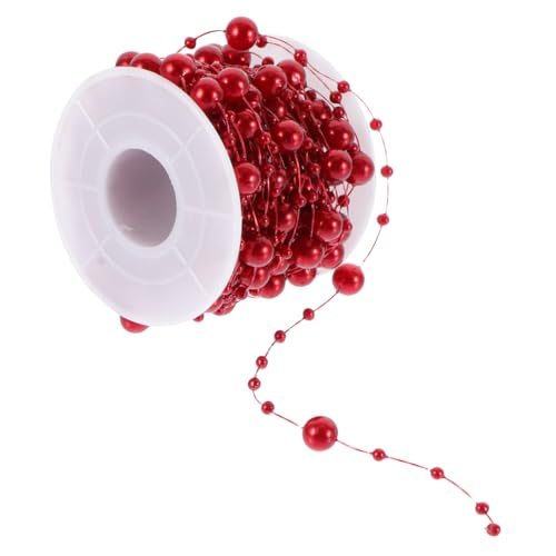HAWILLOSCH Bordeauxrote Imitations perlenkette Perlen dekokette zum Auffädeln Flexible DIY Perlenschnur für Schmuck Hochzeit Geschenkverpackung und Festliche Dekoration von HAWILLOSCH