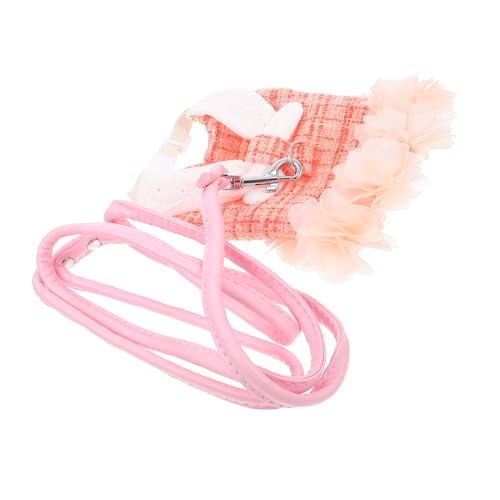 HAWILLOSCH Bunny Harness Leine für Haustierkaninchen Atmungsaktive Waschbare Kaninchenweste in Orange Verstellbares Outdoor Geschirr Bequemes und Stylisches Kleintiergeschirr S von HAWILLOSCH
