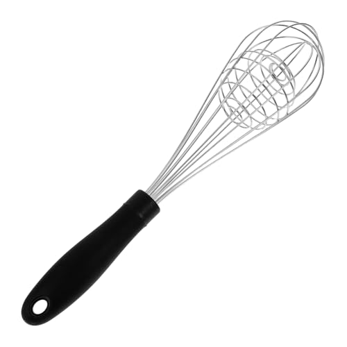 HAWILLOSCH Edelstahl Eierschläger Handbuch Handmixer Handkurbel Handbuch Eiermilch Milch Frother Mischwerkzeuge Haushaltsmischer Kuchenzubehör Rotary Handheld Ei Frother Mixer Schwarz von HAWILLOSCH