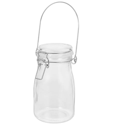 HAWILLOSCH Glas Vorratsglas mit Luftdichtem Deckel Wiederverschließbarer Milch Saftbehälter Transparentes Glasgefäß für Honig Vielseitig Einsetzbarer Aufbewahrungskrug für Flüssigkeiten von HAWILLOSCH