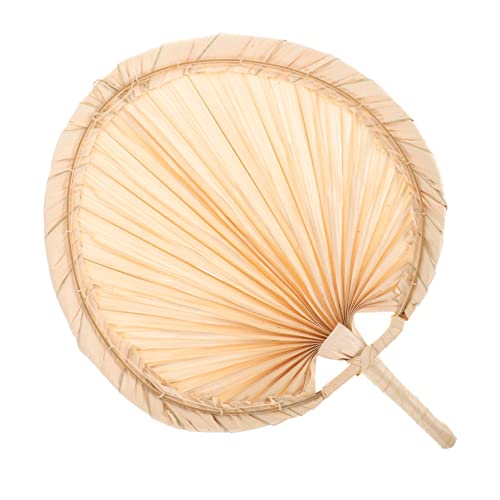 HAWILLOSCH Handgefertigter Palmblatt Fächer Praktischer Handfächer für Sommer Vintage Handgewebter Fächer für Partys und Hochzeiten Leicht und Tragbar Wanddekoration und Kühlung von HAWILLOSCH
