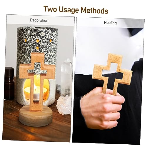 HAWILLOSCH Holzkreuz Dekoratives Holzornament mit Sockel Hohlraum Design Natürliche Buche Glatte Oberfläche Rundliche Ecken Langlebig für Religiöse Feste und Wohnkultur HAWILLOSCH Holzkreuz Dekoratives Holzornament mit Sockel Hohlraum Design Natürliche Buche Glatte Oberfläche Rundliche Ecken Langlebig für Religiöse Feste und Wohnkultur von HAWILLOSCH