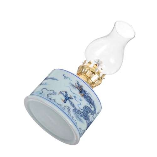 HAWILLOSCH Vintage Kerosene Lampe Aus Klarem Glas Dekorative Sturmlampe Für Tisch Für Innenräume Und Notbeleuchtung Nostalgische Öl-Laterne Für Gemütliche Atmosphäre von HAWILLOSCH