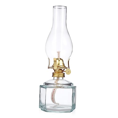 HAWILLOSCH Kerosin -Laterne drinnen Dekoration für Paraffin tischlampe The Desk lamp wegbeleuchtung außen wohnungsdeko Table Lamps Desktop-Öllampe Retro-Öllampe aus Glas Öllampenhalter von HAWILLOSCH