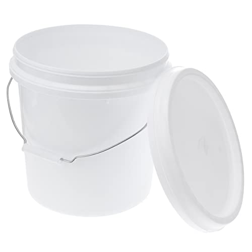HAWILLOSCH Lebensmittelechte Eimer mit Deckel Eimer in Lebensmittelqualität Eimer mit Schraubdeckel Putzeimer Getränkewanne lagercontainer Eimer und Eimer kleiner Eimer Weiß von HAWILLOSCH