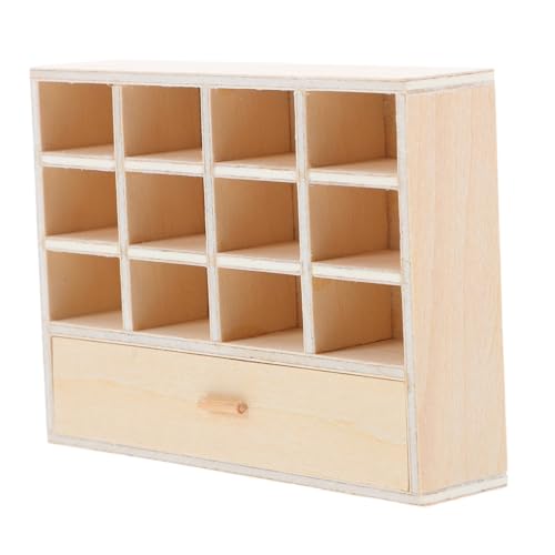 HAWILLOSCH Miniatur Holzschrank mit Schubladen für Puppenhaus DIY Unlackiert Vielseitiger Stauraum Realistisches Miniaturmöbel für Puppenhaus Schlafzimmer und Accessoires von HAWILLOSCH