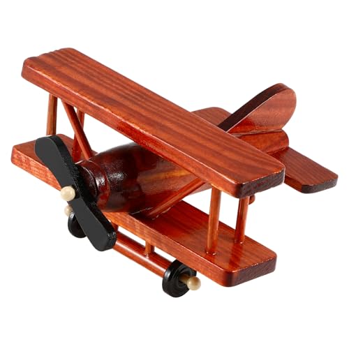 HAWILLOSCH Handgefertigtes Modellflugzeug Aus Holz Vintage-Flugzeug- Für Wohnzimmer Schlafzimmer Arbeitszimmer Büro Schreibtisch Flugzeug-Ornament Holzhandwerk Modellflugzeug von HAWILLOSCH
