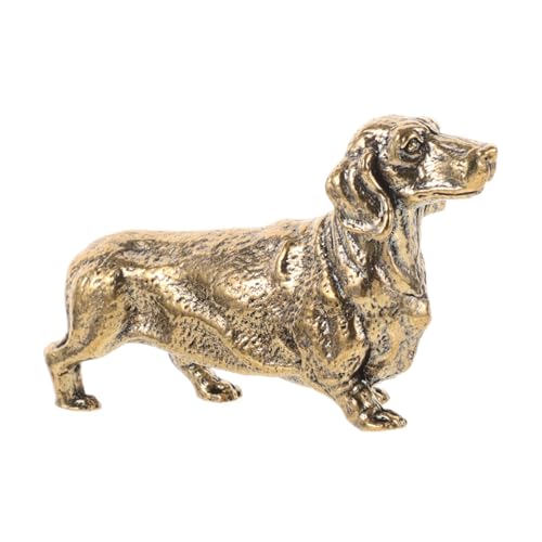 HAWILLOSCH Retro Messing Dackel Figurine Handgefertigte Desktop Hundeskulptur Kompakte Deko Für Zuhause Und Büro Hochwertige Messing Verarbeitung Stabil Und Langlebig Perfektes von HAWILLOSCH