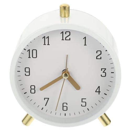 HAWILLOSCH Stilvoller Analoger Wecker Rund Weiß Geräuschlos Kleines Design Leise Tischuhr für Schlafzimmer Büro Wohnzimmer Dekoration HAWILLOSCH Stilvoller Analoger Wecker Rund Weiß Geräuschlos Kleines Design Leise Tischuhr für Schlafzimmer Büro Wohnzimmer Dekoration von HAWILLOSCH