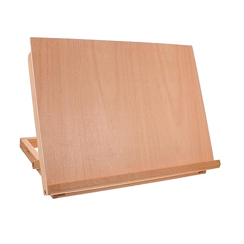 HAWILLOSCH Tischstaffelei Holz Verstellbares Zeichenbrett für Künstler Ergonomisch Zusammenklappbar für Malen und Skizzieren Kompakt und Langlebig von HAWILLOSCH