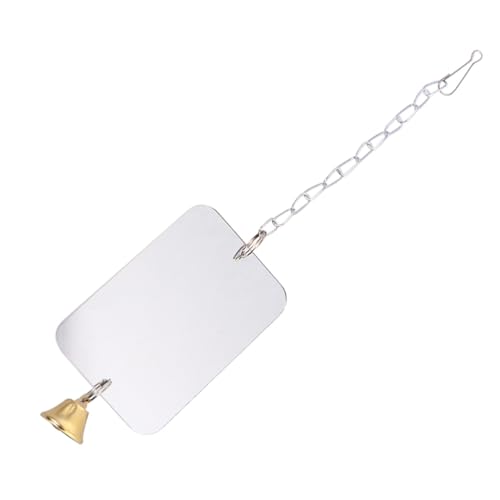 HAWILLOSCH Vogelspiegel mit Glocke Parrot Käfigspielzeug Hängend für Wellensittiche Nymphensittiche Papageien Käfig Dekoration Robust Langlebig von HAWILLOSCH