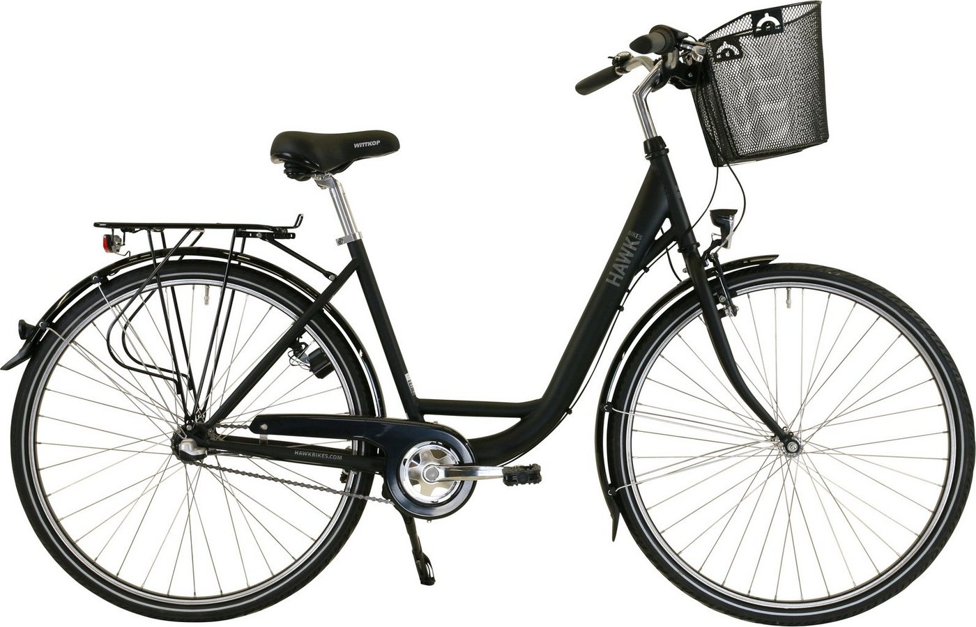HAWK Bikes Cityrad HAWK City Wave Premium Plus Black, 3 Gang Shimano Nexus Schaltwerk von HAWK Bikes