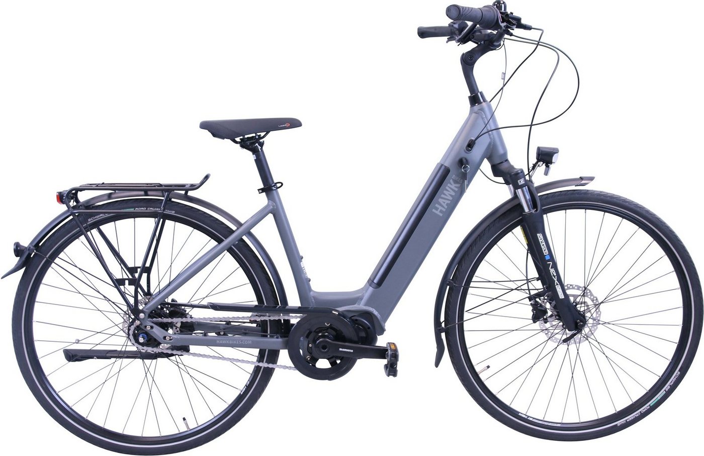 HAWK Bikes E-Bike HAWK eCity Wave Integrated Lady STEPS, 7 Gang Shimano Nexus 7-Gang Schaltwerk, Nabenschaltung, Mittelmotor, 504 Wh Akku von HAWK Bikes