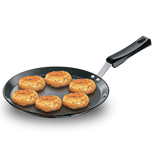 HAWKINS Futura harteloxierte flache Tava 26 cm, 4,88 mm mit Kunststoffgriff von HAWKINS