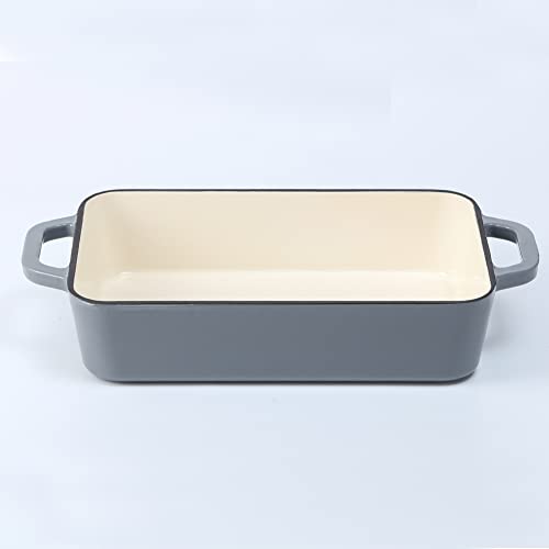 HAWOK Lasagne/Bräter aus emailliertem Gusseisen, rechteckig, Grau von HAWOK