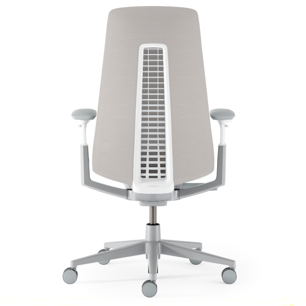 HAWORTH Fern Bürostuhl | Bis 150 kg | Netzrücken Beige | Rahmen Snow | Konfig... von HAWORTH