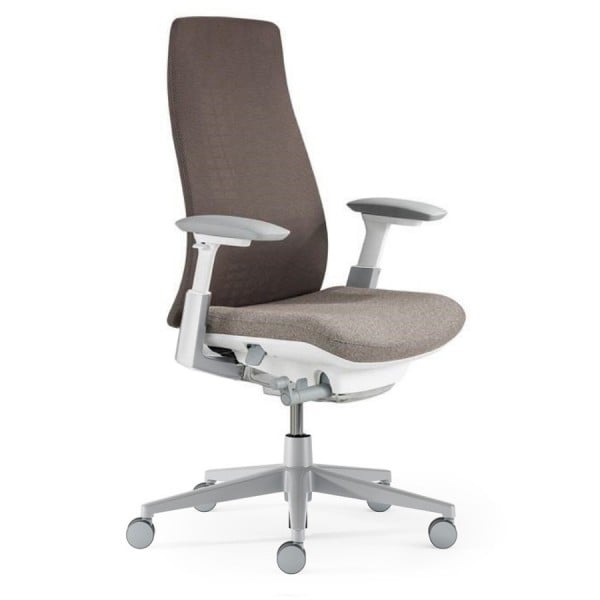 HAWORTH Fern Bürostuhl | Bis 150 kg | Netzrücken | Braun | Rahmen Snow | Konf... von HAWORTH