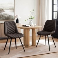 Esszimmerstühle 2er Set Kunstleder Küchenstuhl Polsterstuhl gepolstert für Wohnzimmer Schlafzimmer Küche mit Rückenlehne, Dunkelbraun - Hawthyhome von HAWTHYHOME