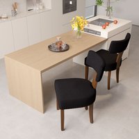 Hawthyhome - 2er Set Esszimmerstühle,Polsterstuhl Holz Küchenstuhl Sessel Wohnzimmerstuhl mit Hartholzrahmen, Sitzfläche aus Leinen, für Esszimmer von HAWTHYHOME