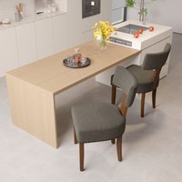 Hawthyhome - 2er Set Esszimmerstühle,Polsterstuhl Holz Küchenstuhl Sessel Wohnzimmerstuhl mit Hartholzrahmen, Sitzfläche aus Leinen, für Esszimmer Hawthyhome - 2er Set Esszimmerstühle,Polsterstuhl Holz Küchenstuhl Sessel Wohnzimmerstuhl mit Hartholzrahmen, Sitzfläche aus Leinen, für Esszimmer von HAWTHYHOME