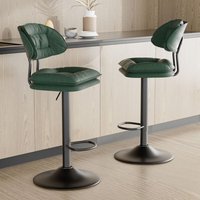Hawthyhome Barhocker 2er Set, Ergonomische Gepolsterte Barhocker mit Rückenlehne, Verstellbare Doppellagige Barstuhl, für Esszimmer Heimbar von HAWTHYHOME