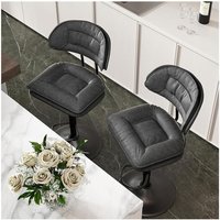 Hawthyhome Barhocker 2er Set, Ergonomische Gepolsterte Barhocker mit Rückenlehne, Verstellbare Doppellagige Barstuhl, für Esszimmer Heimbar von HAWTHYHOME