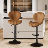 Hawthyhome Barhocker 2er Set Barhocker Höhenverstellbar mit lehne •Hocker aus Fabric•Küchenstühle mit Fußstütze •Barstühle Drehstühle •360°Drehbar von HAWTHYHOME