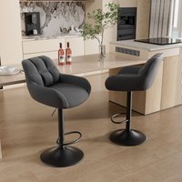 Barhocker 2er Set Barstuhl Tresenhocker mit PU-Leder •Küchenstühle mit Rückenlehne und Fußstütze •Stuhl mit Armlehnen •Lobby Tresen Küche Hausbar von HAWTHYHOME