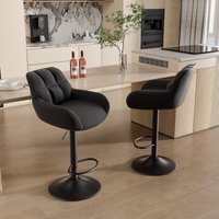 Barhocker 2er Set Barstuhl Tresenhocker mit PU-Leder •Küchenstühle mit Rückenlehne und Fußstütze •Stuhl mit Armlehnen •Lobby Tresen Küche Hausbar von HAWTHYHOME