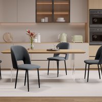 Esszimmerstühle 2er Set Küchenstuhl Polsterstuhl Wohnzimmerstuhl, Sitzfläche aus Cordstoff, Esstischstühle mit Metallfuß, für Esszimmer Wohnzimmer von HAWTHYHOME