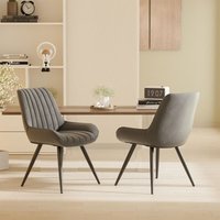 Hawthyhome - Esszimmerstühle 2er Set Polsterstühle mit 5 cm Sitzkissen • künstlicher Stoff Dining Chair • Küchenstuhl mit Rückenlehne • Moderne von HAWTHYHOME