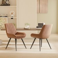 Hawthyhome - Esszimmerstühle 2er Set Polsterstühle mit 5 cm Sitzkissen • künstlicher Stoff Dining Chair • Küchenstuhl mit Rückenlehne • Moderne von HAWTHYHOME