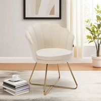 Hawthyhome Polstersessel Esszimmerstühle, Stuhl Schminktisch, Stuhl Samt, Blütenblatt-Rückenlehne Lehnstuhl mit Metallbeinen Gold, Bis 150 KG Hawthyhome Polstersessel Esszimmerstühle, Stuhl Schminktisch, Stuhl Samt, Blütenblatt-Rückenlehne Lehnstuhl mit Metallbeinen Gold, Bis 150 KG von HAWTHYHOME