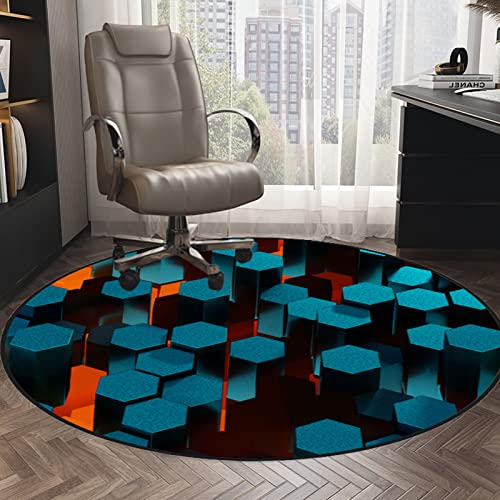 HAXA 120CM Bodenschutzmatte Teppich Stuhlunterlage Stuhlmatten Gaming Bürostuhl Schreibtischstuhl Unterlage für Parkett Dekoriere Dein Büro,Wohnzimmer,Schlafzimmer usw von HAXA