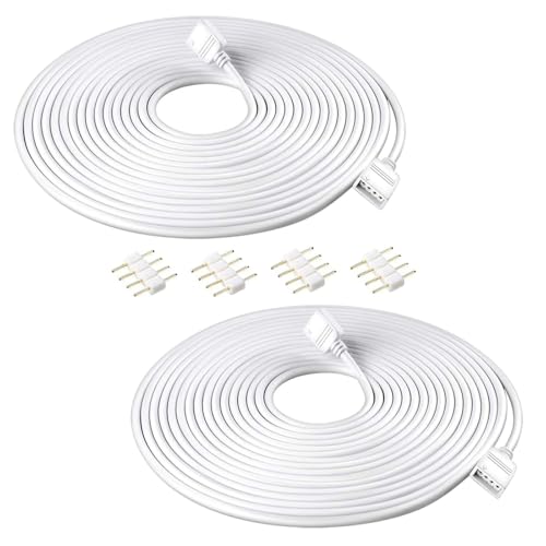 HAXIHA 2 Stück 5M Led Strip Verbinder Verlängerungskabel 4 Pin LED Verlängerung,Anschluss Verteiler Kabel Für 4 Pin LED RGB Strip Licht von HAXIHA