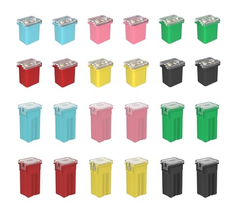 HAXIHA 24 Pcs Blocksicherung Low und Tall Profile,Auto Sicherung (20A/ 30A/40A/50A/60A/ 80A) von HAXIHA
