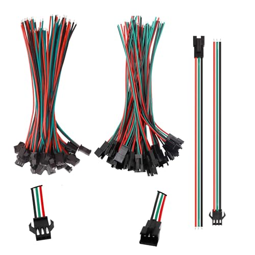 HAXIHA 30 Paare JST SM 3 Pin Stecker Männlichen und Weiblichen Steckverbinder Adapter,LED Verbinder Kabel 15cm,für WS2812B WS2812 WS2811 LED-Lichtleiste von HAXIHA