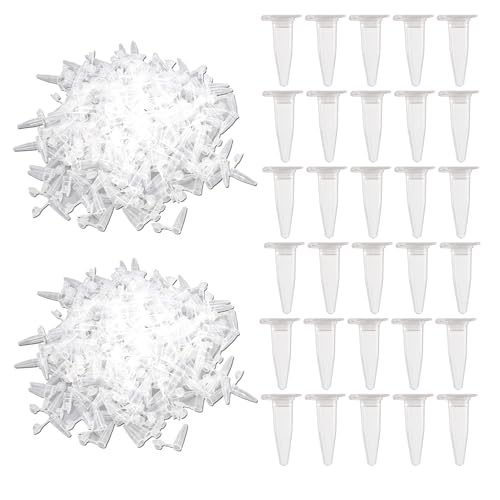 HAXIHA 600 Stück Mikro Zentrifugenröhrchen 0,2ml Mikro Reaktionsgefäße,Stoffkapseln,Conical Centrifuge Tubes Transparent Zentrifugenröhrchen aus Plastik,mit Schnappverschluss von HAXIHA